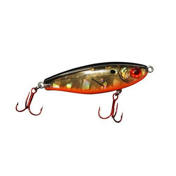 MirrOlure Holographic Lure, Black, Orange, & Gold, 3/4 oz