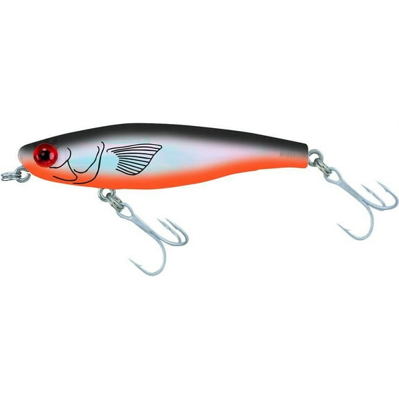 MirrOlure Mirromullet 3" Surface Walker Glide Bait, Black & Orange, 3/8 oz