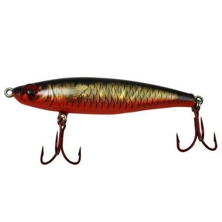 MirrOlure Series 2000 3.5" Suspending Bait, Black Orange & Gold, 1/2 oz