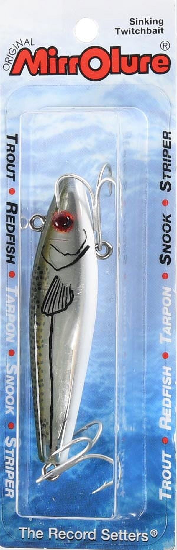 MirrOlure Series III Floating Twitchbait Fishing Lure, Green/Silver