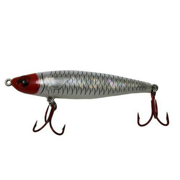 MirrOlure Series III Rattling Suspending Twitchbait, 3, Red & Silver