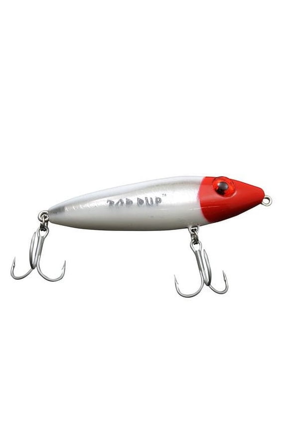 Top Pup 3-1/2" Fishing Lure, White & Red, 3/8 oz