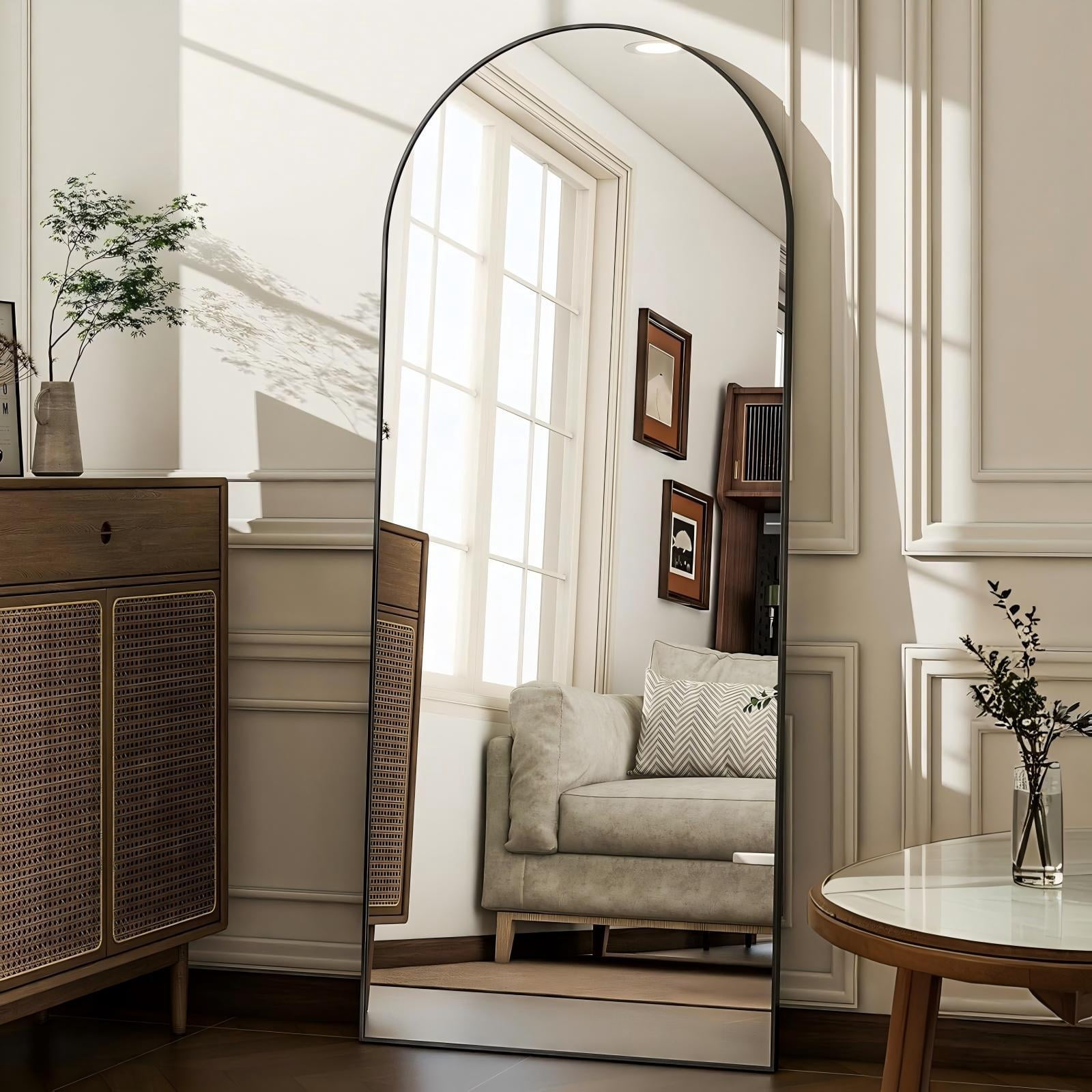 Mirrasia 21"x64" Arched Full Length Mirror Full Body Mirror,Black