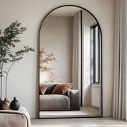 Mirrasia 34.3"x76" Arched Full Length Mirror, Black