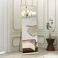 thumbnail image 1 of Mirrasia 58" x 18" Full Length Mirror Floor Mirror with Aluminum Frame Freestanding, Gold, 1 of 5