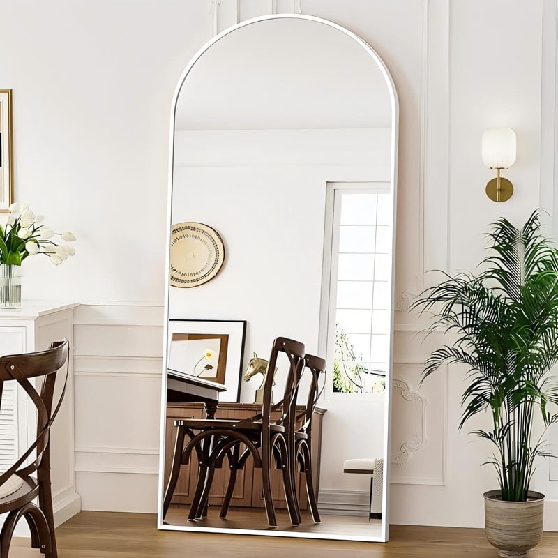 Mirrasia 71.3" x 26" Arched Full Length Mirror Full Body Oversize Mirror Wall Mounted, Silver