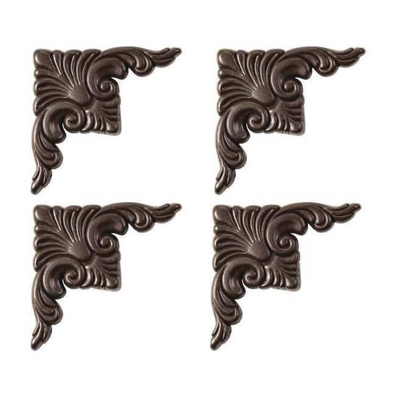 Mirredge Corner Plates, 3 1/2 in L, 3 1/2 in W, 1/4 in H, Cherry Walnut 53504