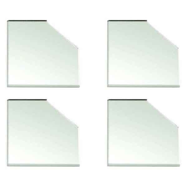 Sleek Mirror Finish Acrylic Corner Plates 3" Square Pack of 4