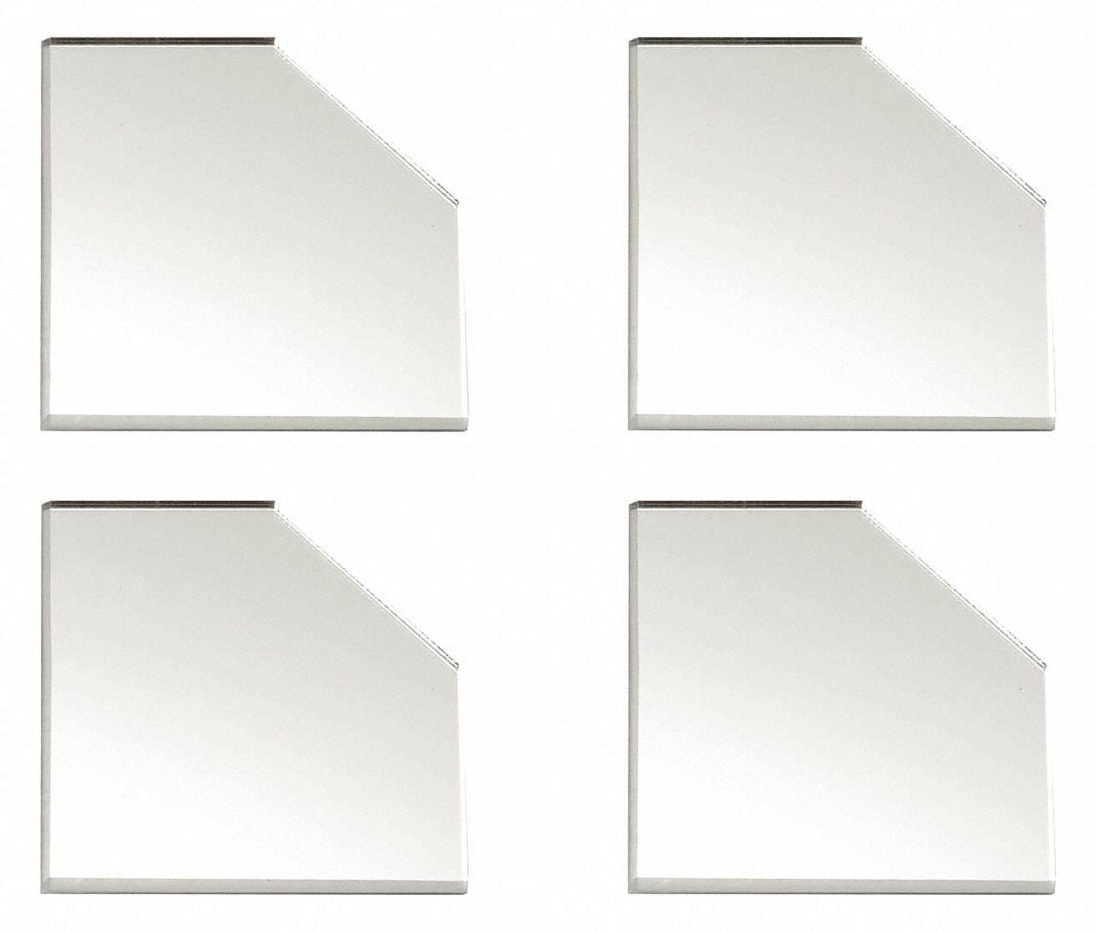 Sleek Mirror Finish Acrylic Corner Plates 3" Square Pack of 4