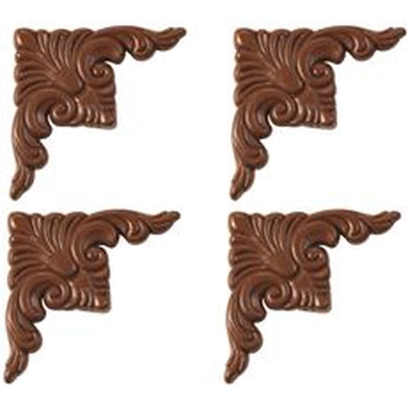 Mirror Decorative Corner Plates, Royal Oak, 4 Plates Per Pack