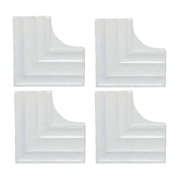 Mirredge Corner Plates, 3 in L, 3 in W, 1/4 in H, Dove White 88514
