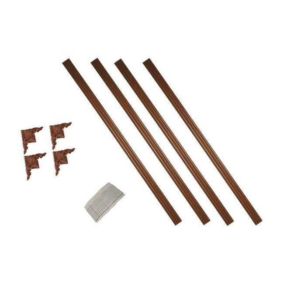 Mirror Installation Kit, 60 in L, 1 1/2 in W, 1/4 in H, Wood Grain