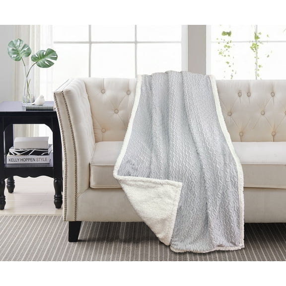 Mirri Sherpa Throw Hourglass Dapple Grey