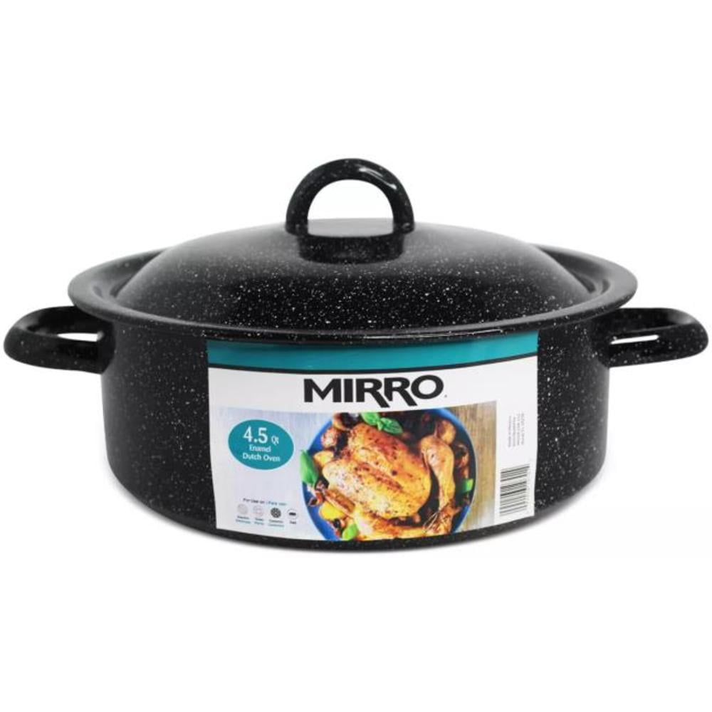 MIRRO 18-Inch Enamel Oval Roaster With Lid - Perfect For Turkey & Large Roasts