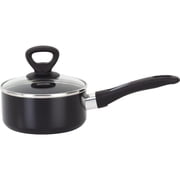 Mirro A79721 Get A Grip Aluminum Nonstick Sauce Pan with Glass Lid Cover Cookware, 1-Quart, Black -