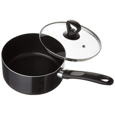 Mirro A7972484 Get A Grip Aluminum Nonstick 3-Quart Saucepan with Glass Lid Cover Cookware, Black