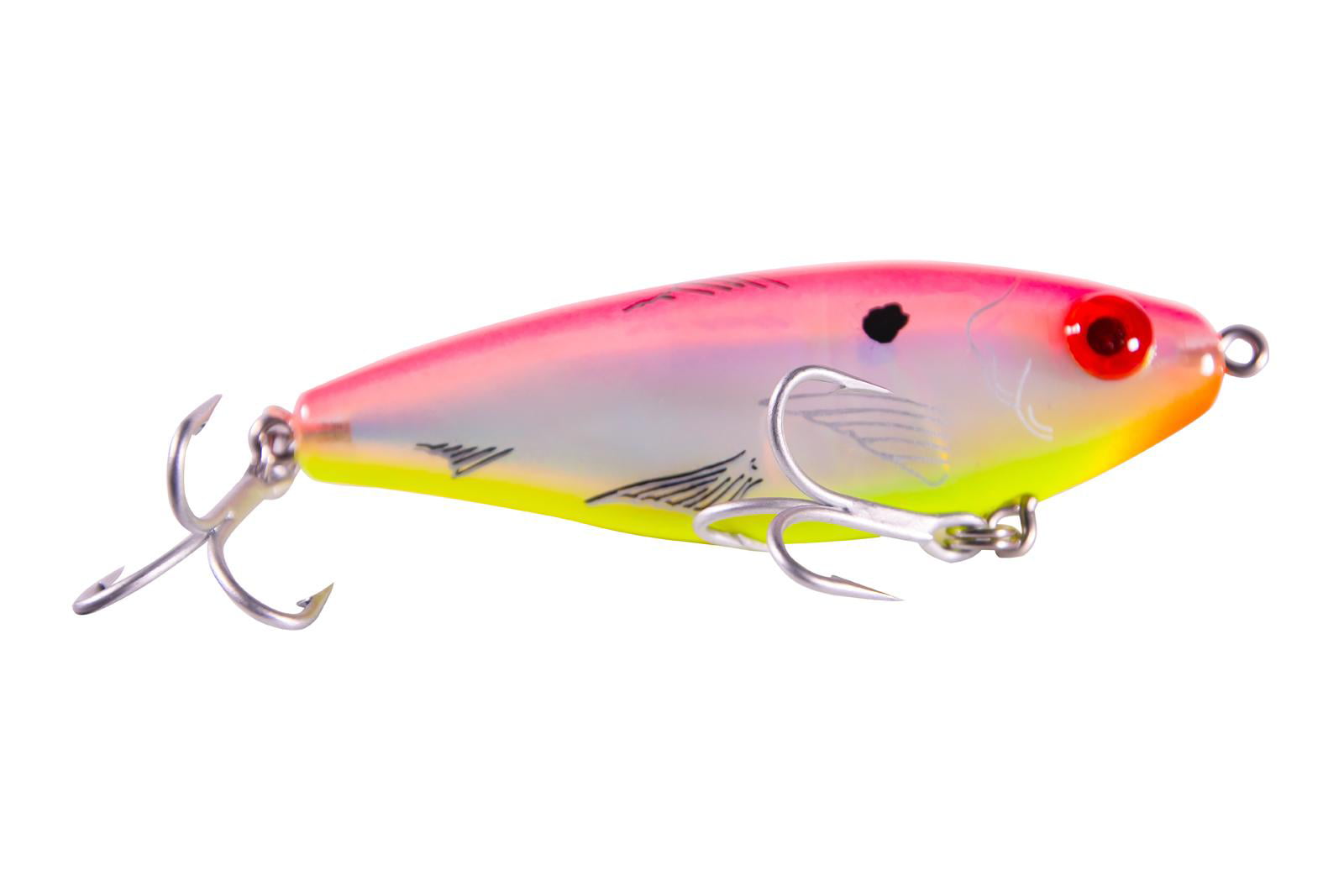 Mirrolure 37MR-EC 37MR-MirrOdine XXL Hot Pink Back And Chartreuse And  Silver 