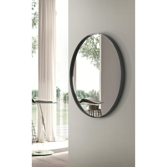 Mirrona SUNBOW Black Round Wall and Bathroom Mirror - 24
