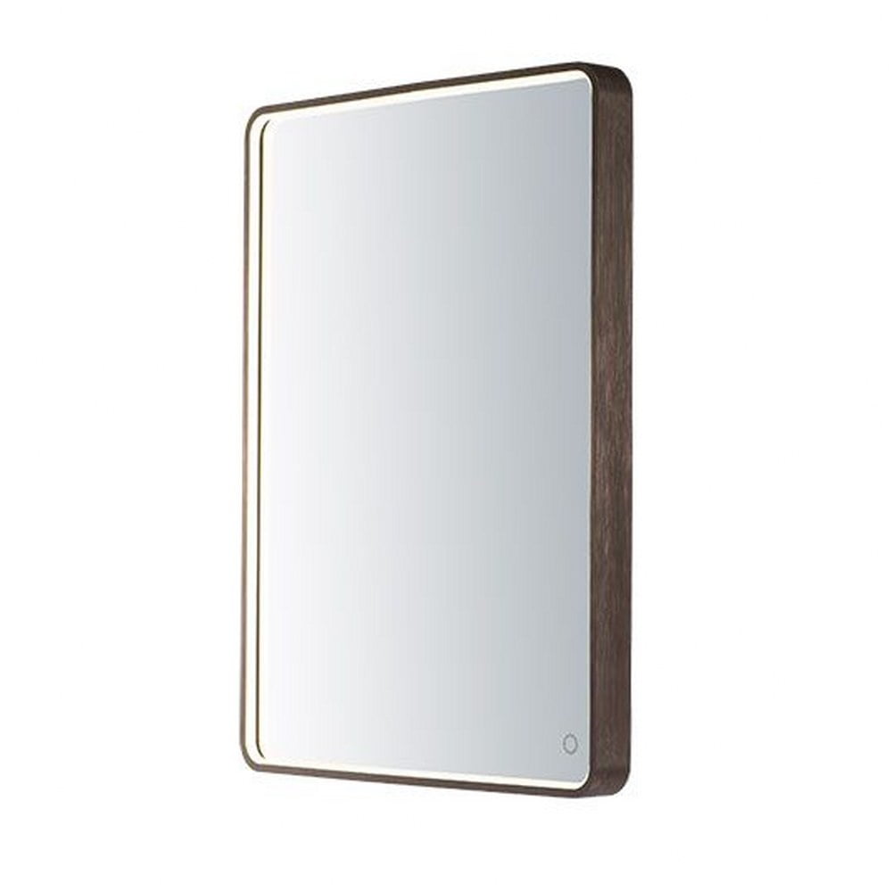Anodized Bronze Rectangular LED Vanity Mirror with Frosted Glass