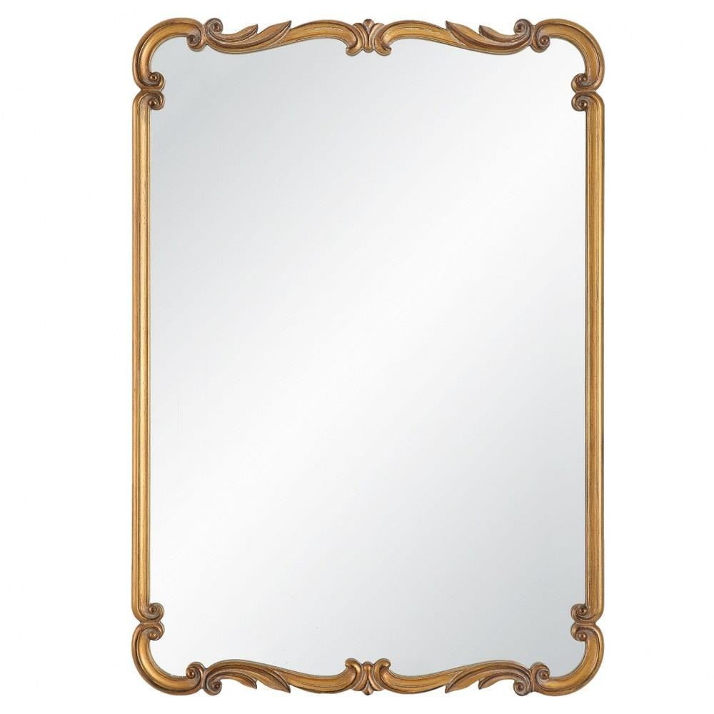 Antique Gold Ornate Rectangular Wall Mirror
