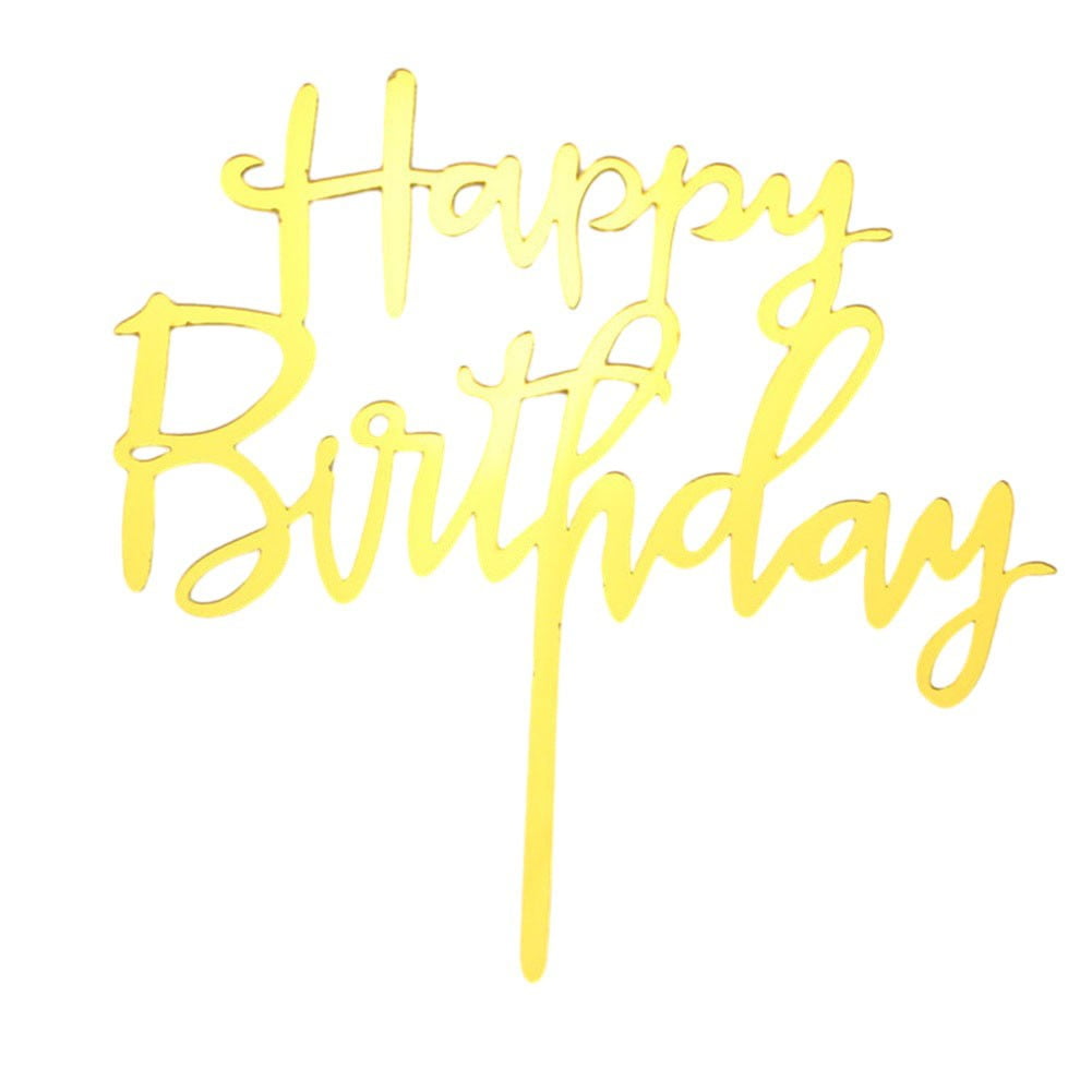 Mirror acrylic double-sided happy birthday cake insert bakery dessert ...