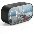 Mirror Alarm Clock Temperature Display Bluetooth Audio