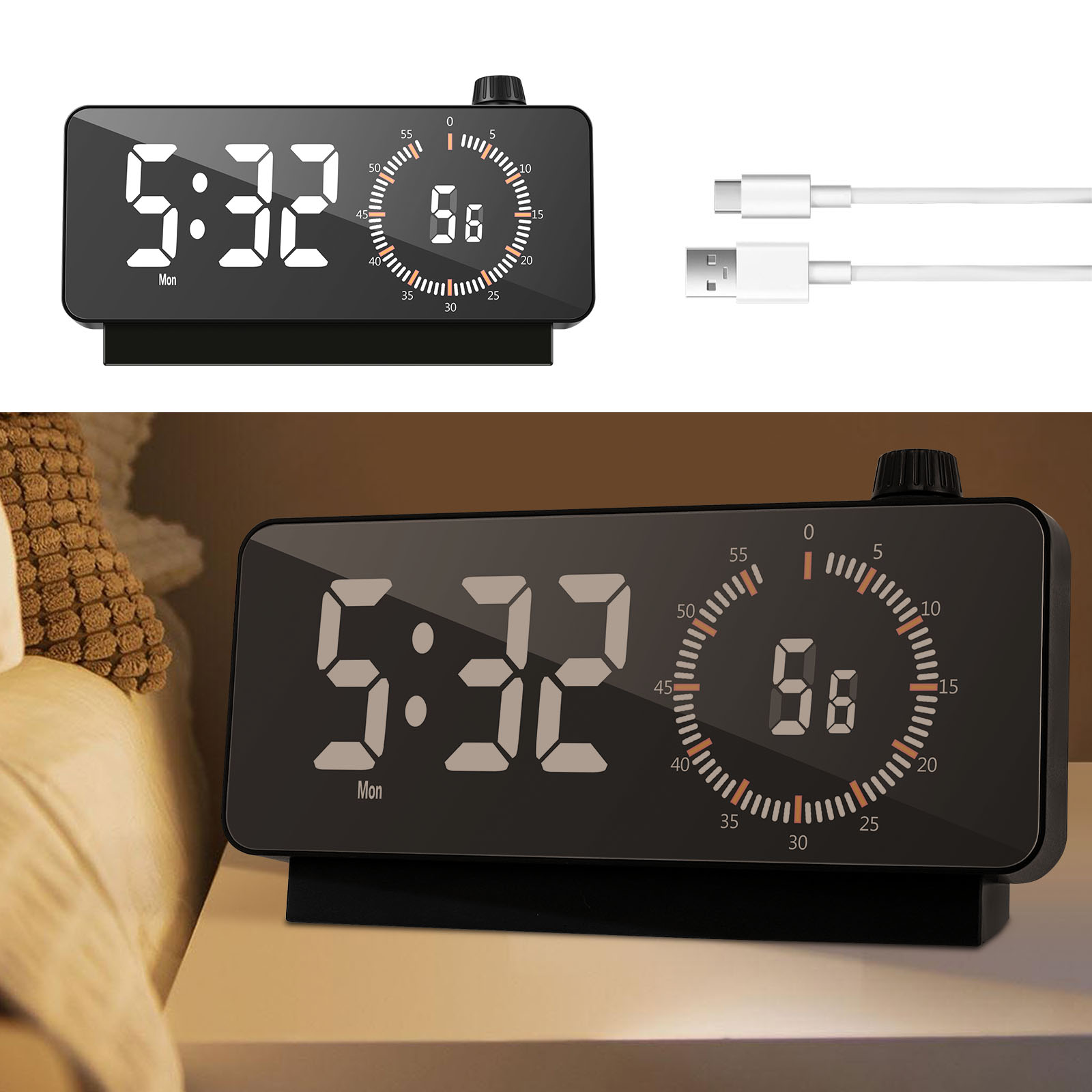 Babominimer USB-Countdown-Timer - 24h Abschaltautomatik Mit Digitalanzeige, 5V