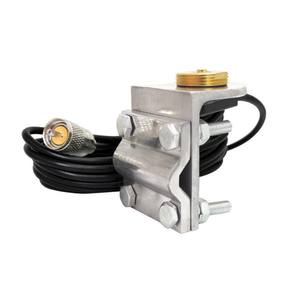 Mirror Antenna Mount NMO Single Groove W/ 12' Coax Cable PL259 Mobile Radio CTMM/PL