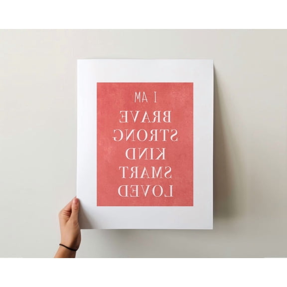 Mirror Art Affirmation Wall Art Readable In Mirror Positive Affirmation Reversed Quote Mirror Message Self Care Gift