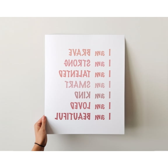 Mirror Art Positive Affirmations READ IN MIRROR Positive Affirmation Reversed Words Mirror Message Self Care Gift