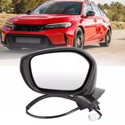 Left Driver Side Mirror Assembly For Honda Civic 2022-2023 | 3-Pin Manual Fold Black LH