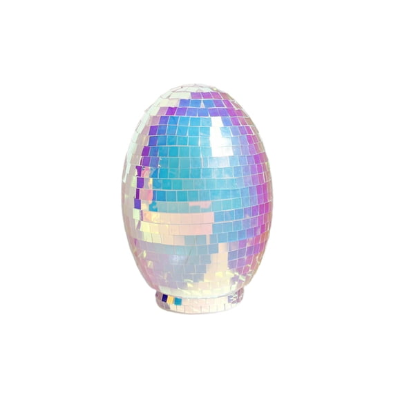 Mirror Ball Glass Easter Egg Ornament, Colorful Reflective Mirror Disco Ball for Basket Fillers, Spring Party Decor, Table Centerpiece, Home Decorations