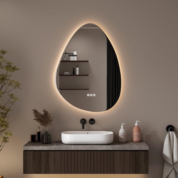 Mirror for Bathroom, 28"x 36" Bathroom Vanity Mirror with Lights, Human  Sensing, Anti-Fog, 3 Colors and Dimmable, Backlit Light Up Bathroom Mirror Wall Mounted.