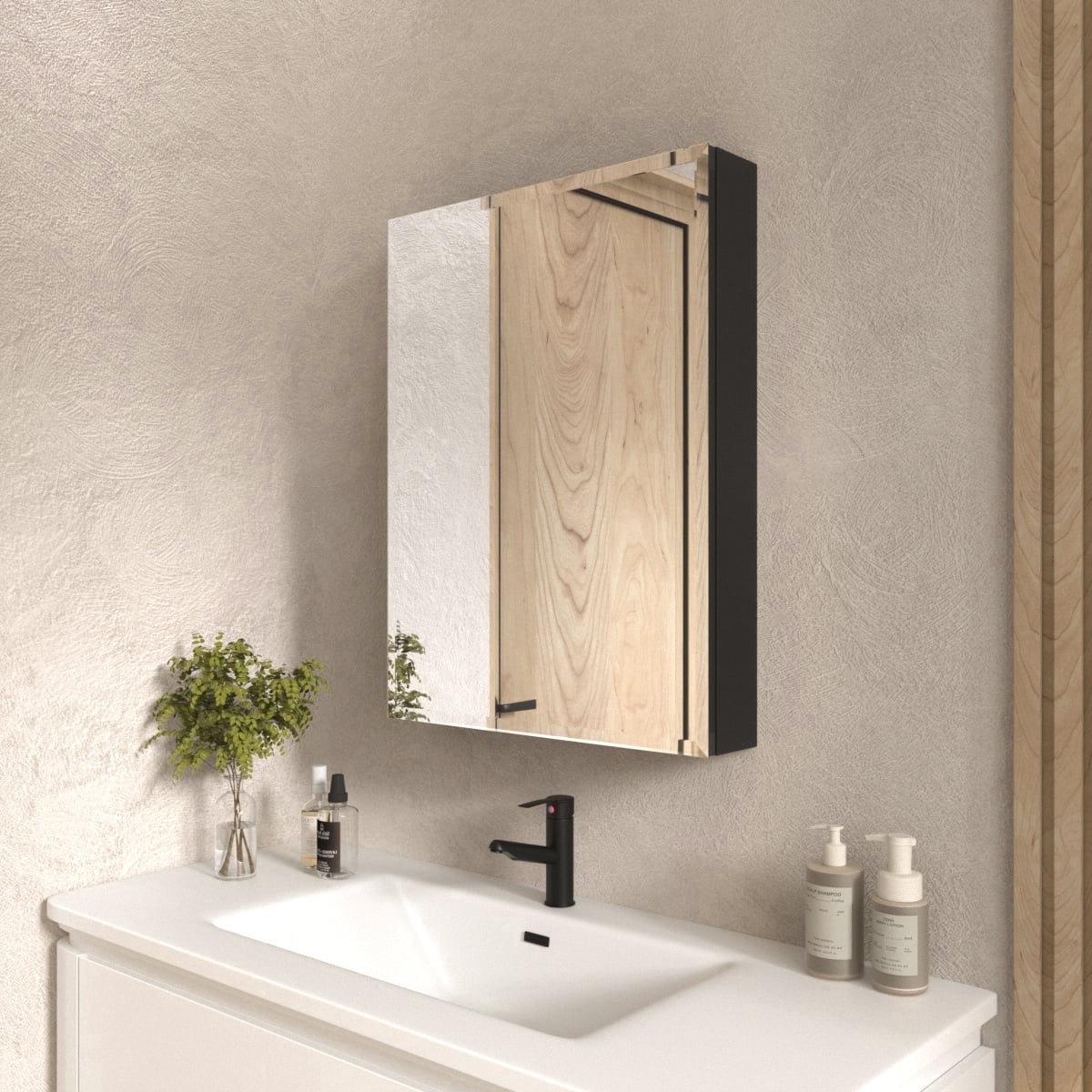 Mirror Bathroom Medicine Cabinet 23*30in Rectangle Wall Mounted ...