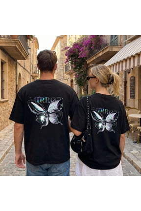 Mirror Butterfly T-Shirt, Y2K Aesthetic Streetwear Tee, Chrome Graphic Oversized Shirt, Cyber Fashion Unisex Tee, Vintage Birthday Gift