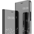 thumbnail image 1 of Mirror Case with Kickstand for Samsung Galaxy S25 Plus (Not S25)/ S24 Plus for Women Girls, Luxury Smart Clear View Shockproof Protective Cover for Samsung Galaxy S25+ Plus JM-Black, 1 of 10