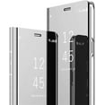 thumbnail image 1 of Mirror Case with Kickstand for Samsung Galaxy S25 Plus (Not S25)/ S24 Plus for Women Girls, Luxury Smart Clear View Shockproof Protective Cover for Samsung Galaxy S25+ Plus JM-Silver, 1 of 8