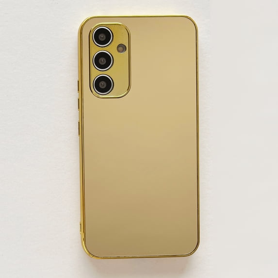 Mirror Case for Samsung Galaxy A54 5G , Mirror for Girls Women Makeup, Cute Glossy Hard Mirror Back+Clear Soft TPU Bumper Slim Fit Anti-drop Shockproof Protective Case for Samsung Galaxy A54 5G,Gold