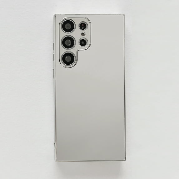 Mirror Case for Samsung Galaxy S24 Ultra , Mirror for Girls Women Makeup, Cute Glossy Hard Mirror Back+Clear Soft TPU Bumper Slim Fit Anti-drop Shockproof Protective Case for Galaxy S24 Ultra,Silver