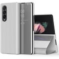 thumbnail image 1 of Mirror Case for Samsung Galaxy Z Fold4 5G with Kickstand, Luxury Clear View Smart Display Flip Case Ultra Thin with Wireless Charging Phone Cover for Samsung Galaxy Z Fold 4 QH Silver, 1 of 9