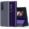 thumbnail image 1 of Mirror Case for Samsung Galaxy Z Fold4 5G with Kickstand, Luxury Clear View Smart Display Flip Case Ultra Thin with Wireless Charging Phone Cover for Samsung Galaxy Z Fold 4 QH Purple, 1 of 9