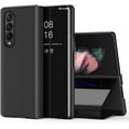 thumbnail image 1 of Mirror Case for Samsung Galaxy Z Fold4 5G with Kickstand, Luxury Clear View Smart Display Flip Case Ultra Thin with Wireless Charging Phone Cover for Samsung Galaxy Z Fold 4 QH Black, 1 of 9
