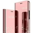 thumbnail image 1 of Mirror Case for Xiaomi Poco M4 Pro 4G (Not 5G) Support Wireless Charging, Luxury View Smart Display Case Ultra Thin Phone Cover for Xiaomi Poco M4 Pro 4G      Rose Gold, 1 of 7