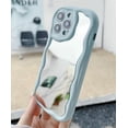 thumbnail image 1 of Mirror Case for iPhone 15 Plus Flexible Cute Candy Color Soft Silicone Shinny Makeup Mirror Women Girls Shockproof Protect Case for iPhone 15 Plus -Blue, 1 of 7