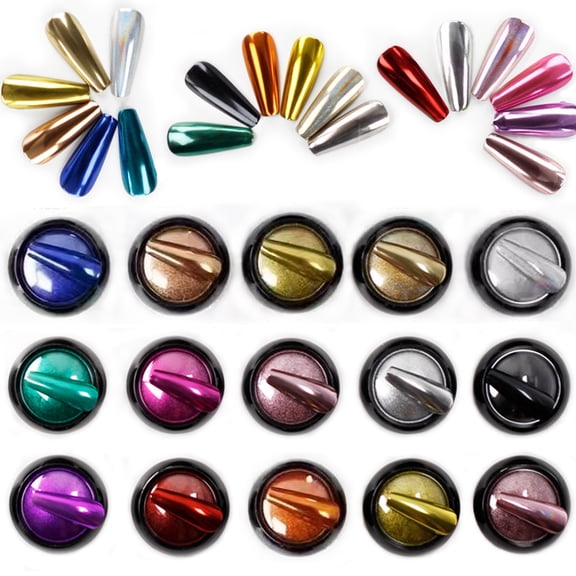 Mirror Chrome Nail Powder Kit Glitter Nail Art Design Powder Pigment Shiny Manicure Nail Chrome Glitter Powder,Chrome Powder for Nails Set