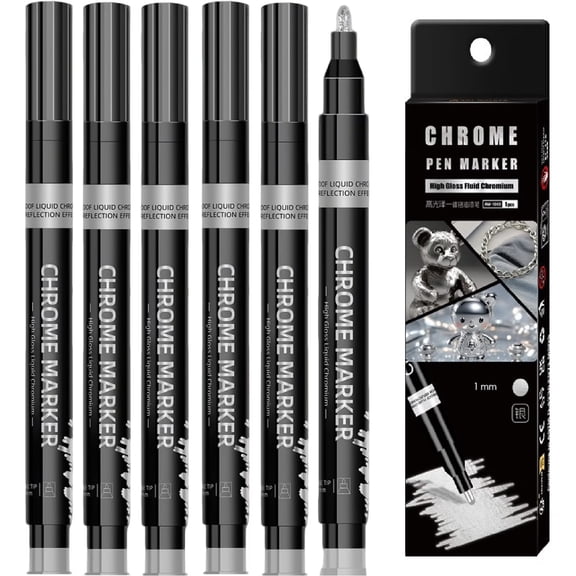 Mirror Chrome Spray Paint  Mirror Effect Coating for Plastic, Metal, Models, Jewelry & Wheels, Touch Up & Repair Kit for DIY Projects (RL Silver 6 PCS)