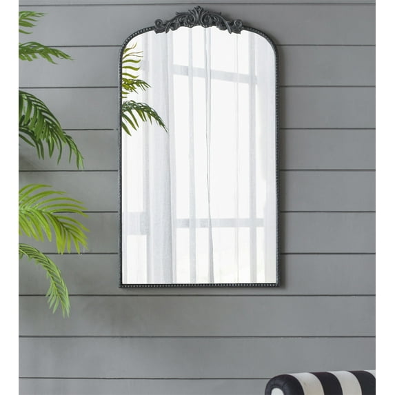 Mirror, Classic Design Black Bathroom Vanity Mirror with and Baroque Inspired Frame, 24"x 42" Wall Mirror for Bathroom, Entryway Console Lean Against Wall,Black