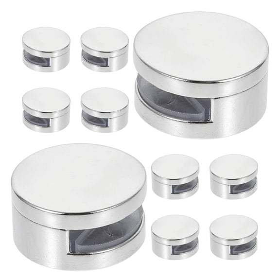 Mirror Clip 10 Pcs Holder Clips for Wall Cabinet Shelf Round Mounting Zinc Alloy