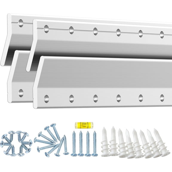 Mirror Clips for Wall Mounting Hardware, French Cleats Picture Hanger,Mirror Mount Brackets, Hanging Hooks Pictures,Canvas, Frames - Z Bar Hanger Suppots up to 100 lbs 17 3/4 Inch 2 Pairs