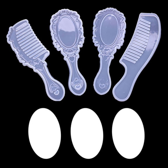 Mirror Comb Shape Resin-Molds Silicone-Molds for Epoxy Resin Casting DIY Mold for Mirror Shaped Toy Making